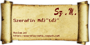 Szerafin Máté névjegykártya