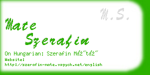 mate szerafin business card